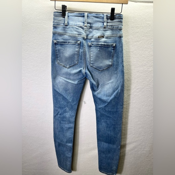 KanCan Skinny Double Button Jeans Womens 1/24 Blue Denim Stretch Cute Chic 2160 - Picture 9 of 10